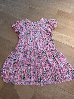 CeCe Pink Floral Short-Sleeve Casual Dress